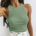 thumbnail image 2 of bnaln Womens Ribbed Tank Tops Racerback Summer Basic Camisole Crew Neck Going Out Tops Solid Slim Fit Tshirts Summer Casual Workout Tees Tunic Blouses Fashion Clothes, 2 of 5