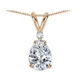 thumbnail image 3 of Star K� Pear Shape 8x6 mm Genuine White Topaz Rabbit Ear Pendant Necklace, 3 of 9