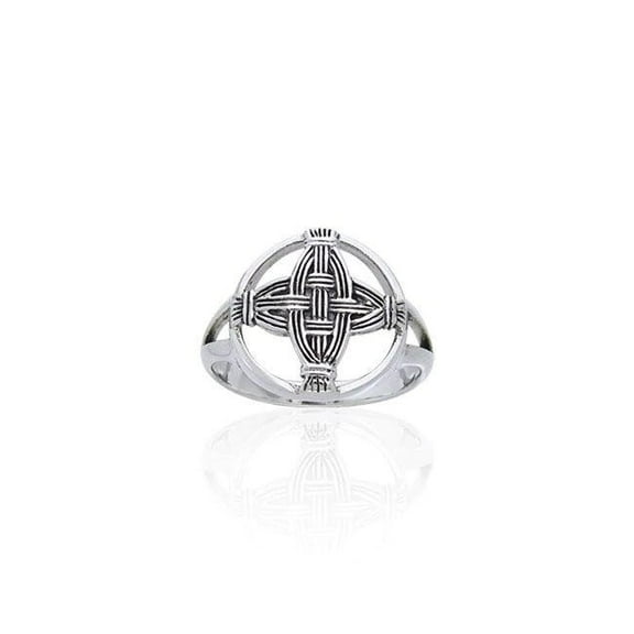 Courtney Davis Cross of St. Brigid 925 Sterling Silver Ring Religious Jewelry