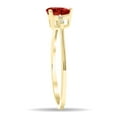 thumbnail image 3 of SZUL Women's Pear Shaped Garnet and Diamond Sparkle Ring in 10K Yellow Gold, 3 of 5