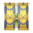 thumbnail image 2 of Bear Face Yellow Blackout Curtains Thermal Insulation 63 inch Grommet for Bedroom Living Room Bathroom Kitchen Windows 2 Pack, 2 of 6