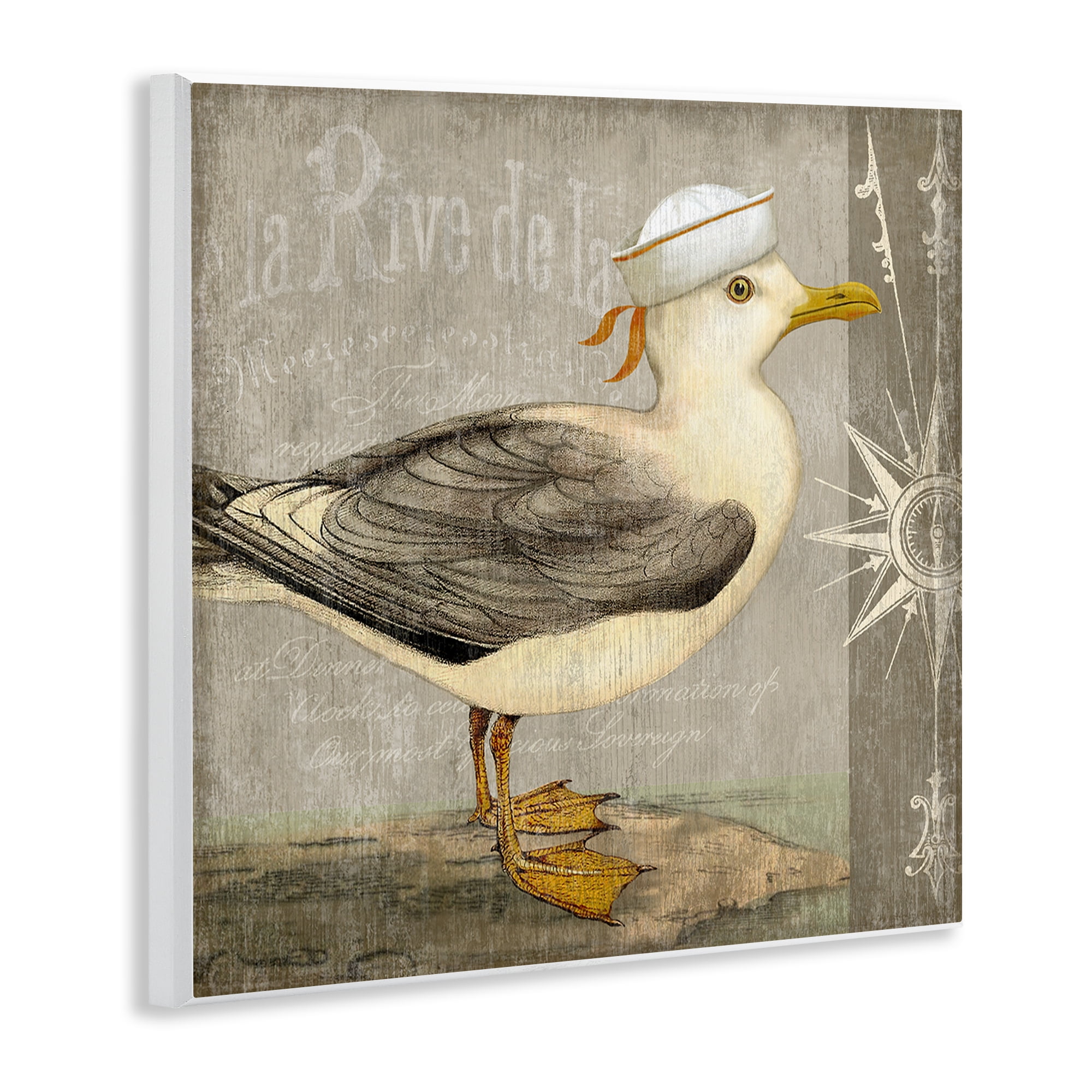 Stupell Industries Rustic Little Seagull Wall Plaque Art, design by Suzanne Nicoll