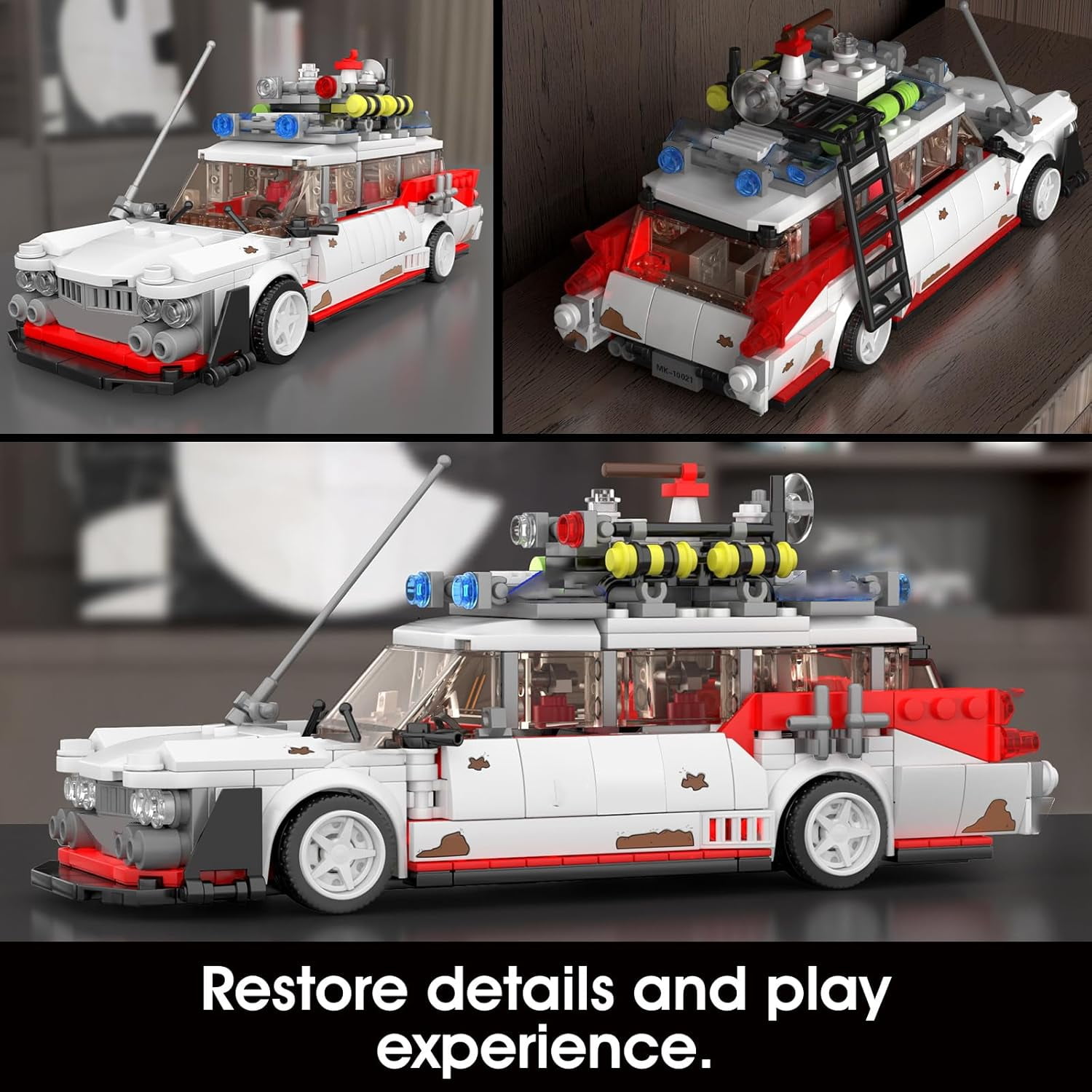 SEEMEY Ghost Car ECTO-1 Building Sets for Boys Age 14+&Ghost Bus Movie Fans, Creative Classic Cars 10021 Cool Vehicles Model Kits s for Adults,,636PCS