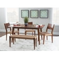 thumbnail image 2 of Linon Patty 6 Pce Wood Dining Set 4 Chairs and Bench with Woven Seats in Brown, 2 of 20