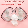 thumbnail image 3 of Compact Folding Makeup Mirror Butterfly/ Heart Shaped Magnifying Mini Vanity Mirror, Portable Travel Makeup Mirror Double-Sided Cute Glitter Cosmetic Mirror for Women Home Office Valentine's Day, 3 of 7