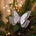 thumbnail image 4 of Silver Detachable Butterfly Clips Decorative Alligator Accessories with Pearls and Shell Inlay for Holiday Party Hairstyle and Christmas Tree Decoration 3 Pack, 4 of 5