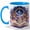 Blue, variant on Magical Library Portal Coffee Mug, Moon Stars Open Book Fantasy Reader Design, 11 oz Ceramic Cup