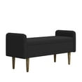 thumbnail image 6 of Tcbosik Bench with Storage, Teddy Velvet Fabric Upholstered Ottoman, 46 inch Footrest for Bedroom, Living Room, Hallway, Black, 6 of 8