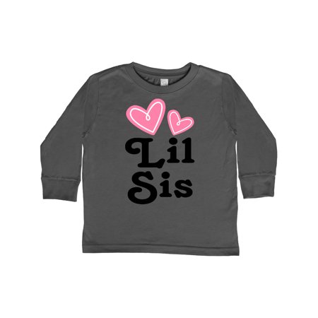 

Inktastic Love Hearts Lil Sis Gift Toddler Toddler Girl Long Sleeve T-Shirt