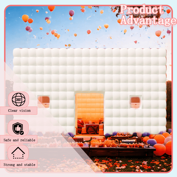 Giant 20x20x13FT Inflatable LED Nightclub Tent Portable Disco Cube Blow Up Party Tent for Outdoor Weddings, Backyard Gatherings & Family Celebrations