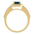 thumbnail image 4 of Clara Pucci 14K Yellow Gold Solid Gold LondonBlueTopaz Halo Anniversary Ring for Women - 1.92 cttw Emerald Cut, 4 of 8
