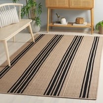 SAFAVIEH Braided Kiro Striped Reversible Area Rug, Natural/Black, 8' x 10'