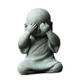 thumbnail image 4 of Bandeja de té china Escultura Decoraciones Estatuilla de monje Estatua de Buda Adornos Sentado Miniatura para mesa Coche Escritorio Oficina , cubrir los ojos Cubrir Ojos Fernando Monje Estatua de Buda, 4 of 8