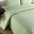 thumbnail image 3 of Exclusivo Mezcla 3-Piece King Size Quilt Set with Pillow Shams, Grid Quilted Bedspread/Coverlet/Bed Cover(96x104 Inches,Green) -Soft, Lightweight and Reversible, 3 of 7