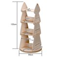 thumbnail image 4 of 4-Tier Tree-Shaped Rotating Bookshelf - 360° Wooden Book Organizer with Double-Sided Storage & Metal Rails for Kids' Room, Home, or Classroom - Beige, 4 of 4
