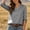 *Black, variant on ClodeEU Women's Striped V Neck Button 3/4 Sleeve Blouse,Casual Loose Fit Summer T-shirt Top Black,Women's Plus L
