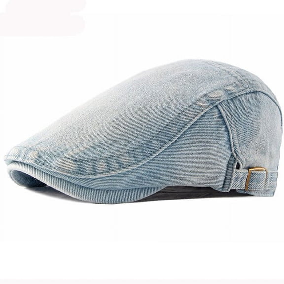 SikaFu Berets Spring Autumn Men Women Cap Hat Retro Denim Beret Cap Artist Painter Beret Hat Adjustable Ivy Newsboy Flat Cap Men
