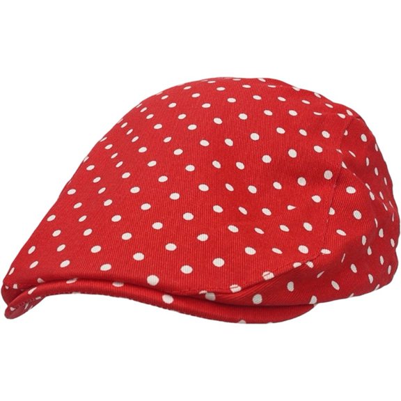 Slccxzc Retro Polka Dot Newsboy Cap, Vintage Flat Beret Ivy Hat for Daily Wear