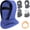 Blue, variant on Outdoor Winter Warm Hat Neckband, Integrated Cycling Mask Head Cover, Windproof Thermal Face Mask for Cold Weather