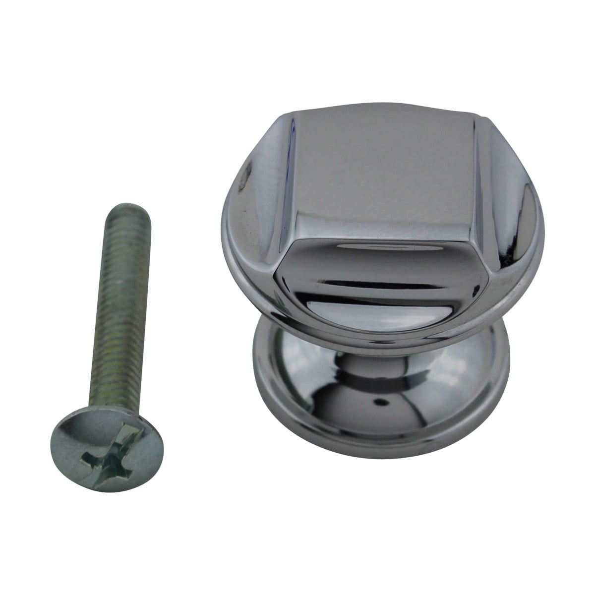 Chrome Plated Brass 1 in. Kitchen Cabinet Door Knob Pull Handles Renovators Supply - Set of 6