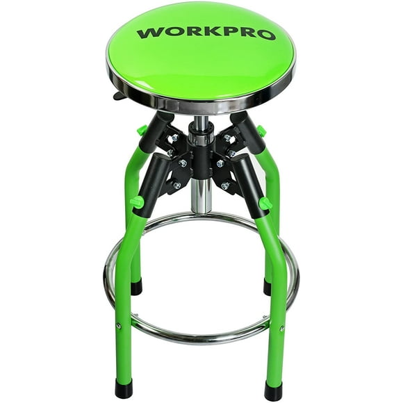WORKPRO Heavy Duty Adjustable Hydraulic Shop Stool, Green