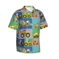 thumbnail image 2 of Bixox Men's Hawaiian Shirts Men's Construction Machinery Print Short-Sleeve Shirt-3X-Large, 2 of 8