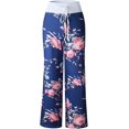 thumbnail image 3 of Women's High Waist Casual Floral Print Drawstring Wide Leg Pants, 3 of 6