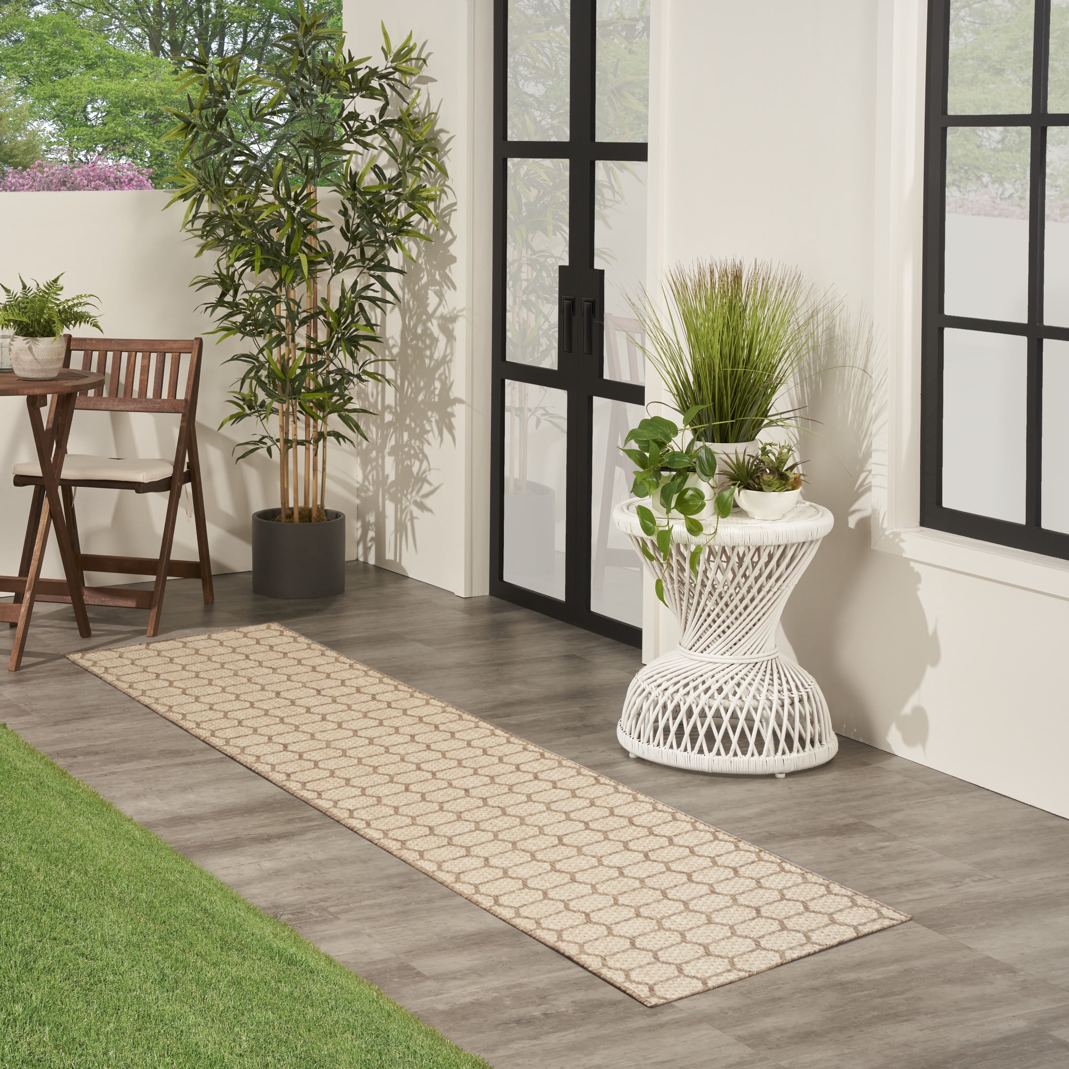 Nourison Twist Reversible 2'2" x 10' Natural Modern Rug