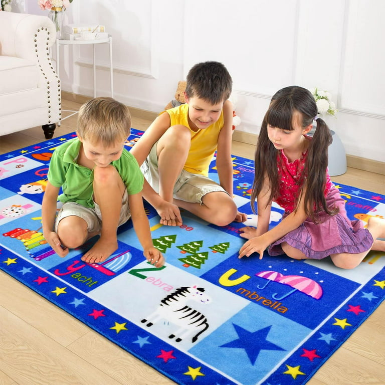 Dwelke Kids Rugs for Playroom ABC Educational Area Rug, Cute