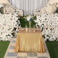 thumbnail image 3 of GFDYREE Sequin Tablecloth, Christmas Tree Skirt, Sequin Table Overlay Square, 50"x 50", Light Gold, 3 of 5