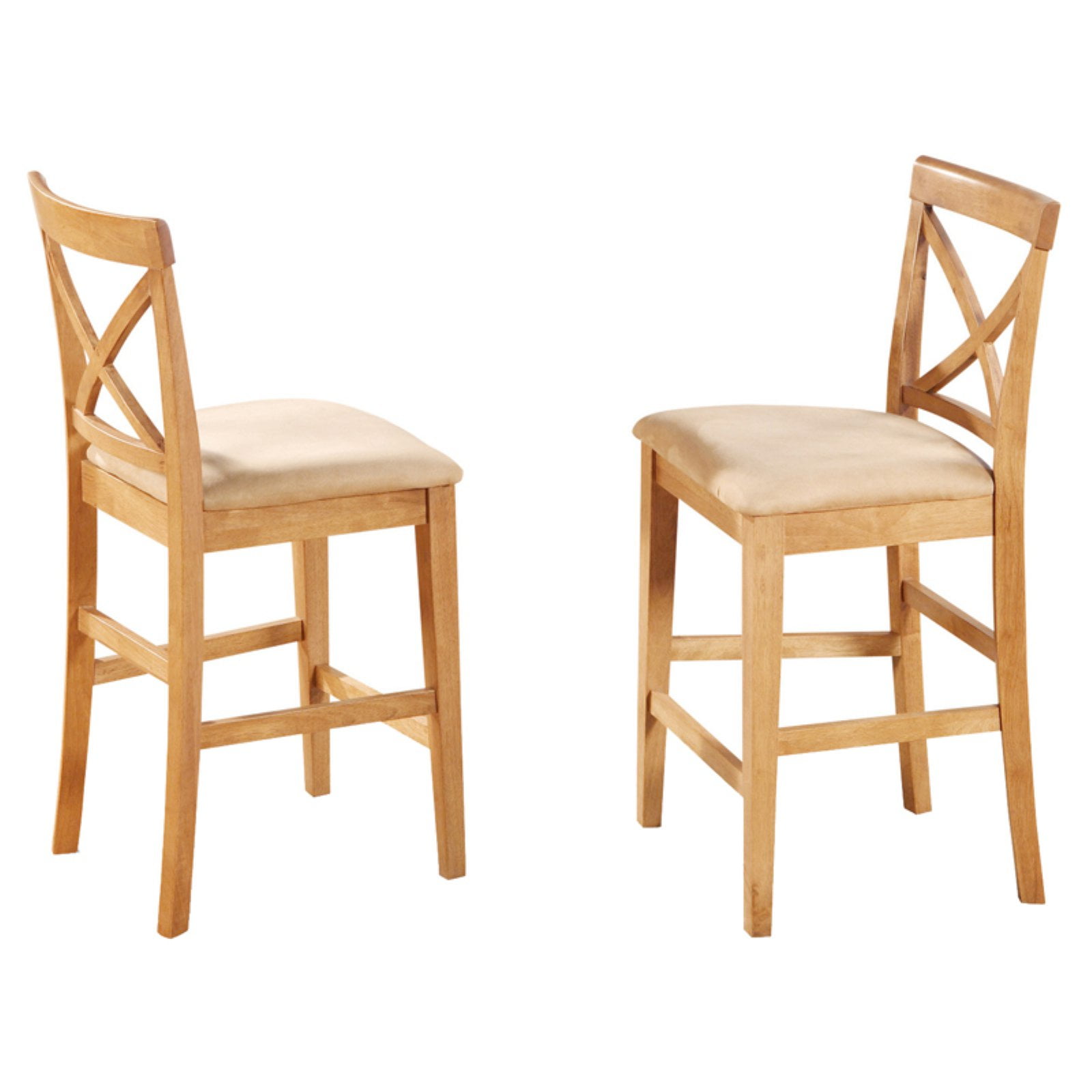 East West Furniture Bar Stool, Oak, Set of 2