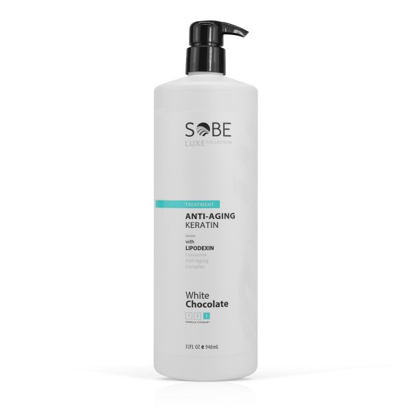 SOBE LUXE - Brazilian Keratin Smoothing Treatment, Blowout Straightening System for Dry and Damaged Hair, 32 Oz, White Chocolate - Forte, Sulfate-Free - Eliminates Curls and Frizz, All Hair Types