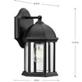 thumbnail image 2 of Dillard Collection One-Light Traditional Textured Black Clear Glass Outdoor Wall Lantern, 2 of 2