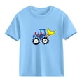 thumbnail image 7 of Piuwrlz Blue Short Shirts Sleeve Toddler Girls Graphic T-Shirts Crew Neck Pullover Blue Size 5-6 Years, 7 of 7