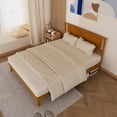 thumbnail image 4 of Ktaxon Queen Wooden Bed Frame, Platform Bed with Headboard & Slats Support, Brown, 4 of 8