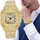 thumbnail image 2 of Reloj cuadrado con correa de acero y diamantes para hombre, reloj de cuarzo de moda graduado, 2 of 5