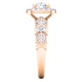 thumbnail image 4 of 1.22 Carat (ctw) 10K Rose Gold Round Cut Diamond Ladies Halo Style Split Shank Vintage & Antique Milgrain Engagement Rin, 4 of 4