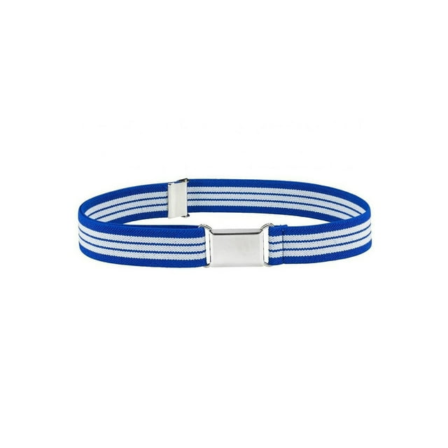 1 Ensemble Design Simple Ceinture Élastique pour Enfants Garçons Boucle Réglable Ceinture Extensible Réutilisable Lavable Jeans Accessoires Vêtements Bleu Foncé Blanc