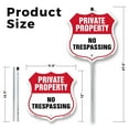 thumbnail image 2 of Private Property Shield Sign No Trespassing (10 Pack) 12 inch X 12 inch Shield Shaped Commercial Grade Plastic Signs with Aluminum Mounting Stakes Weather Resistant, UV Protected for, 2 of 8