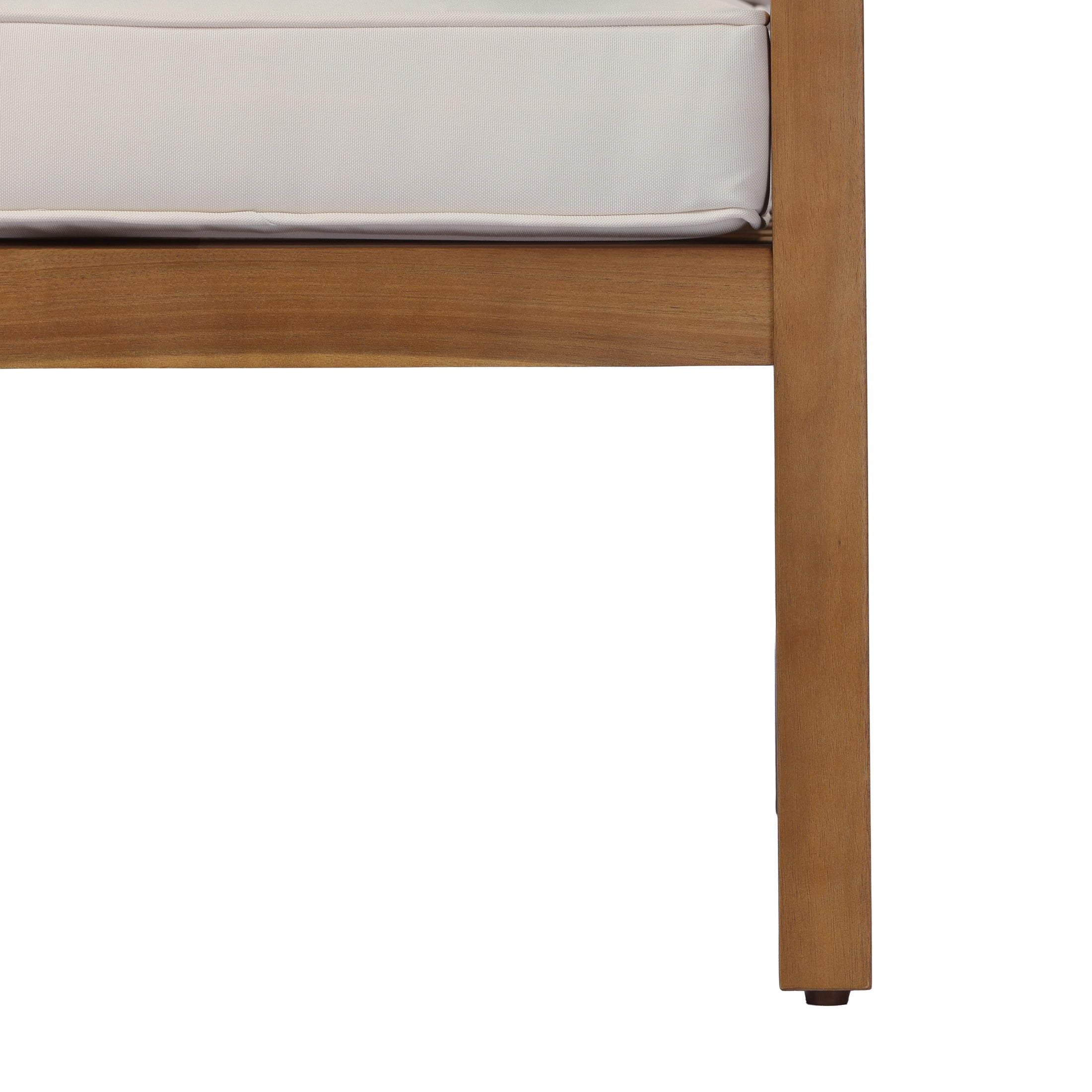 Christopher Knight Home Outdoor Acacia Wood Lounge Chair with Cross Back, Teak Finish+Beige Cushion