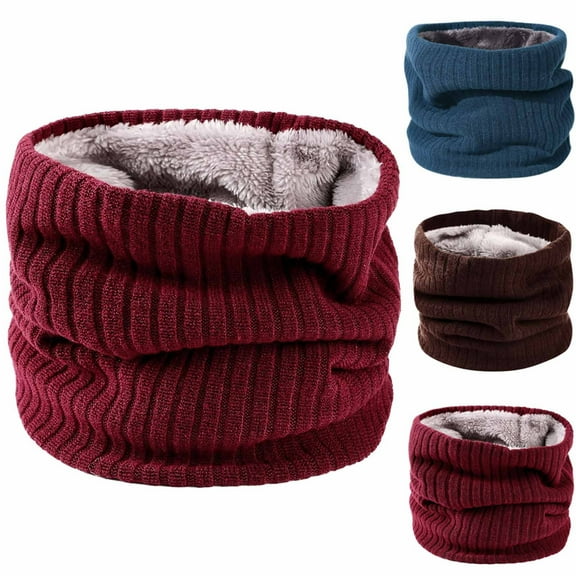 Holiday Gifts! Titcea Neck Gaiter Women Solid Color Wind Protection Face Cover Fleece Winter Neck Warmer Thick Scarf for Women