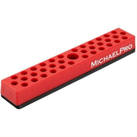 UPC: 0840113500642 | MichaelPro 36-Piece Magnetic Base Bits and Tool Organizer – Red