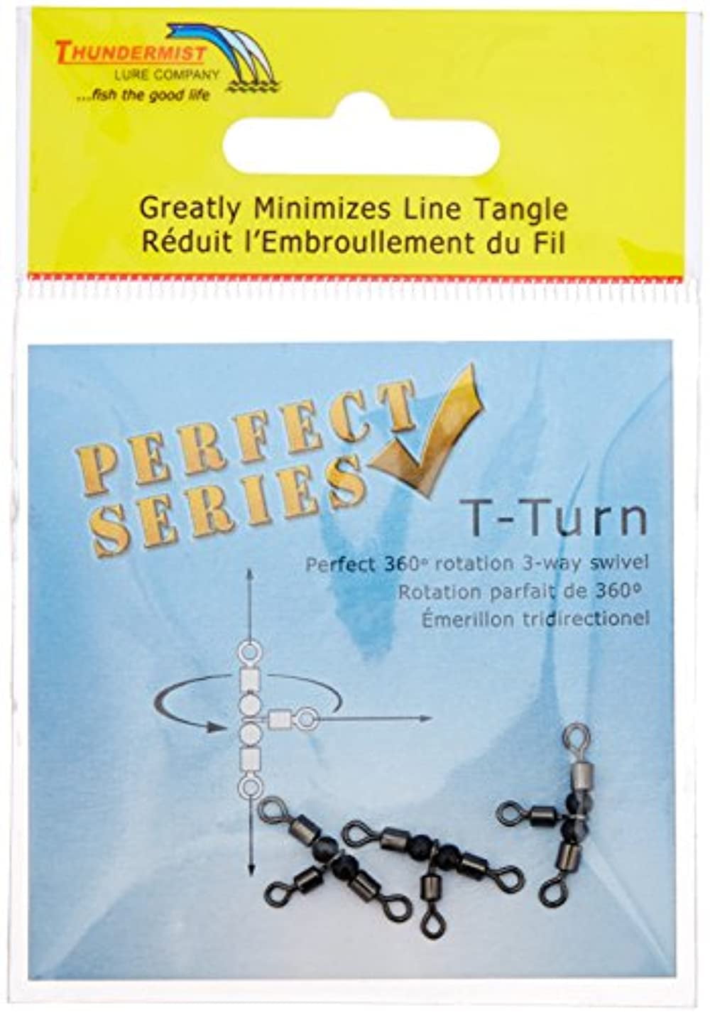 Thundermist Lure company T-Turn 3-Way Swivel 85 lb Rating Tangle