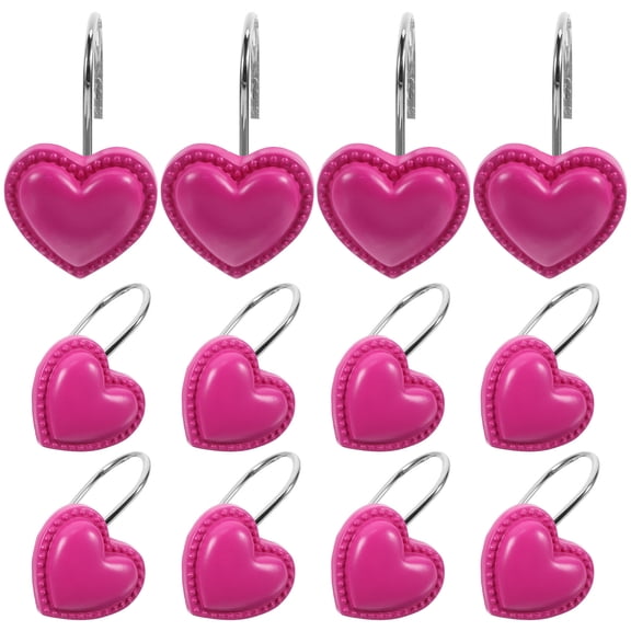 TAILTOSS Metal Hooks for Curtain Shower Curtain Hooks Rosy Iron 12Pcs