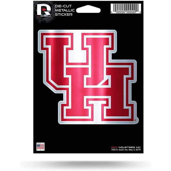 University of Houston Cougars 5 Inch Sticker Decal Metallic Shimmer Design Flat Vinyl