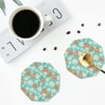 thumbnail image 5 of Bingfone Vintage Cute Sloth on Floral Tree Leather Drinks Coasters with Set of 6,Suitable for Home Kitchen,Coffee Cup Coasters Home Gift, 5 of 9
