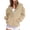 Khaki_FL42, variant on Resicozy Hoodies for Women Half Zipper Pullover Sweatshirt Long Sleeve Hoodies with Pocket Basic Sweater White L