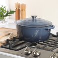 thumbnail image 5 of Gibson Home 5 Qt Enameled Cast Iron Dutch Oven Pot with Lid – Round, Oven Safe to 500°F, Ideal for Bread Baking & Stews - Gradient Navy Blue, 5 of 14