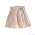 thumbnail image 2 of Fozruso Girls Summer Solid Skirted Shorts For Girls Lightweight Loose Fit Casual Bottoms For Everyday Play And Comfort Girls Casual Shorts(Beige), 2 of 7