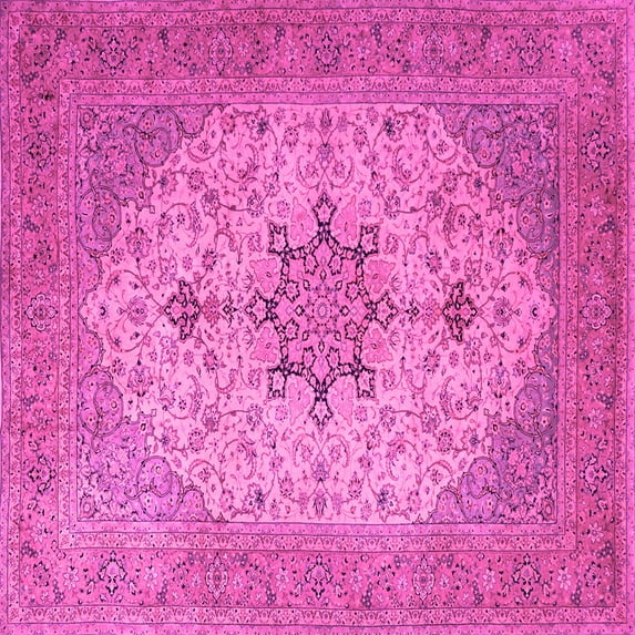 Ahgly Company Indoor Square Persian Pink Traditional Area Rugs, 7' Square